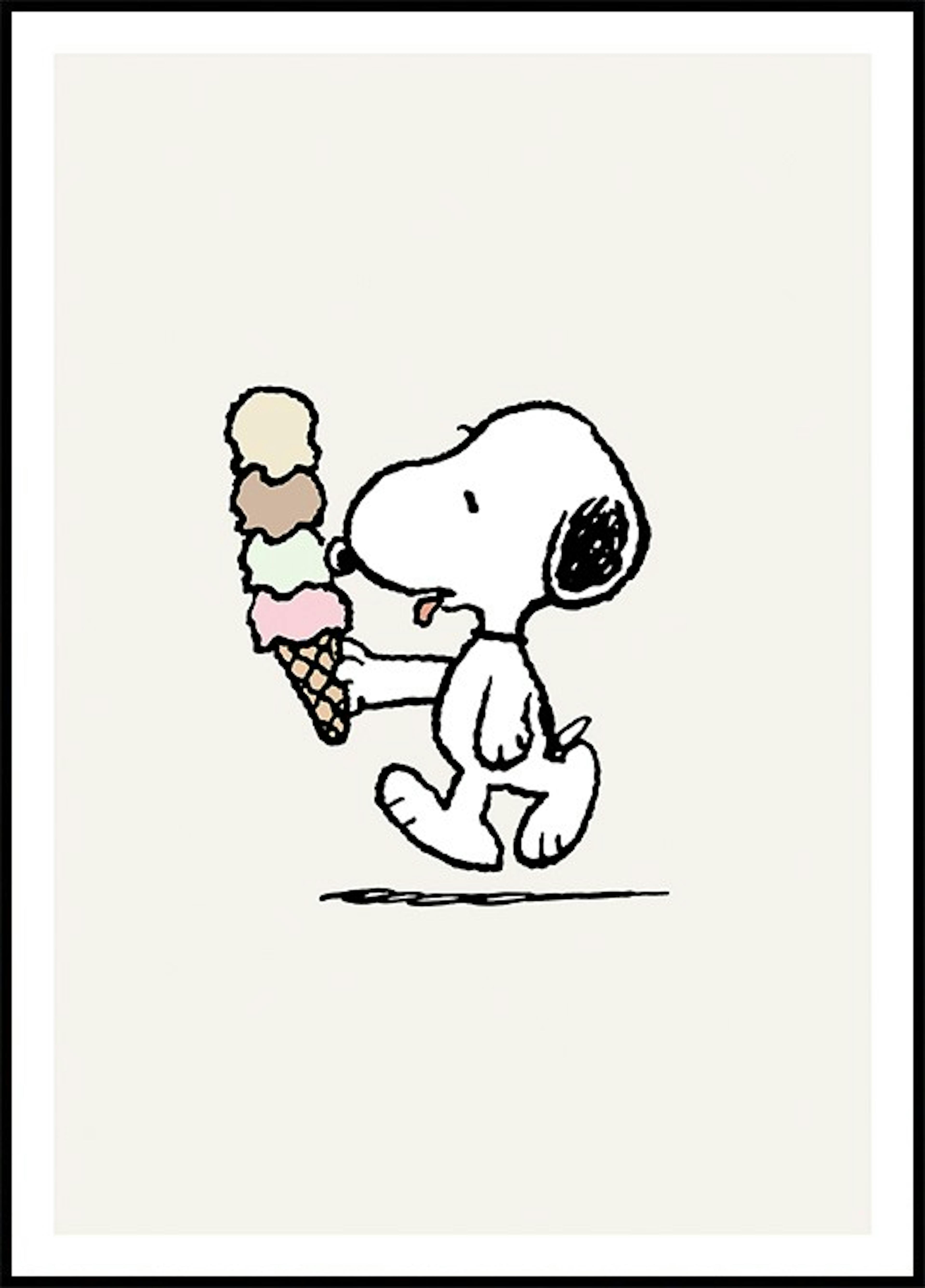 Snoopy Eating Ice Cream Poster thumbnail