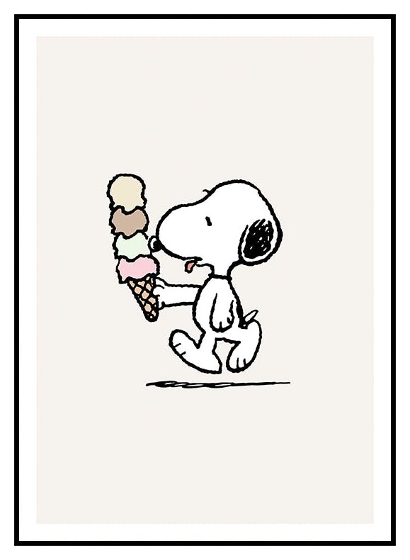 Snoopy Eating Ice Cream Poster (30x40 cm) - Poster Store