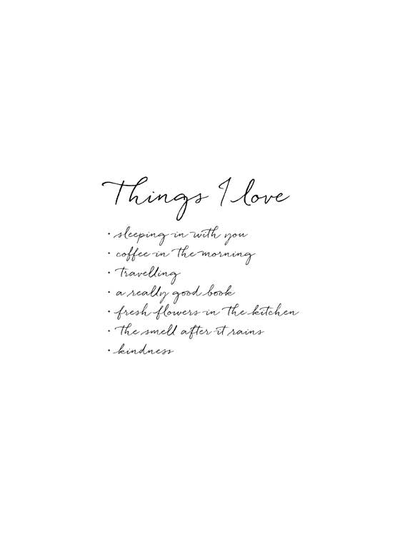 Things I Love Póster 0