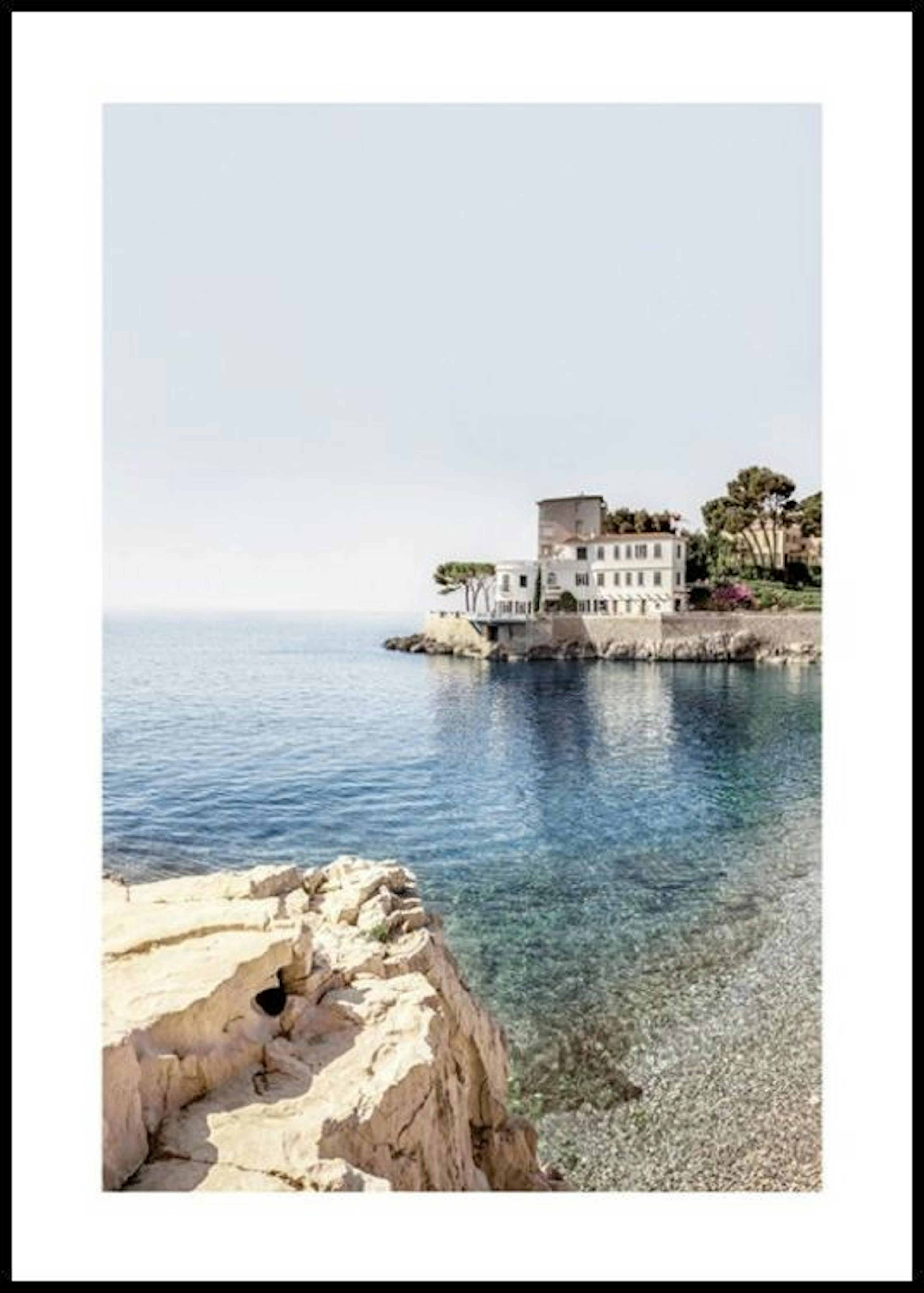 Vista de Playa y Villa Póster thumbnail