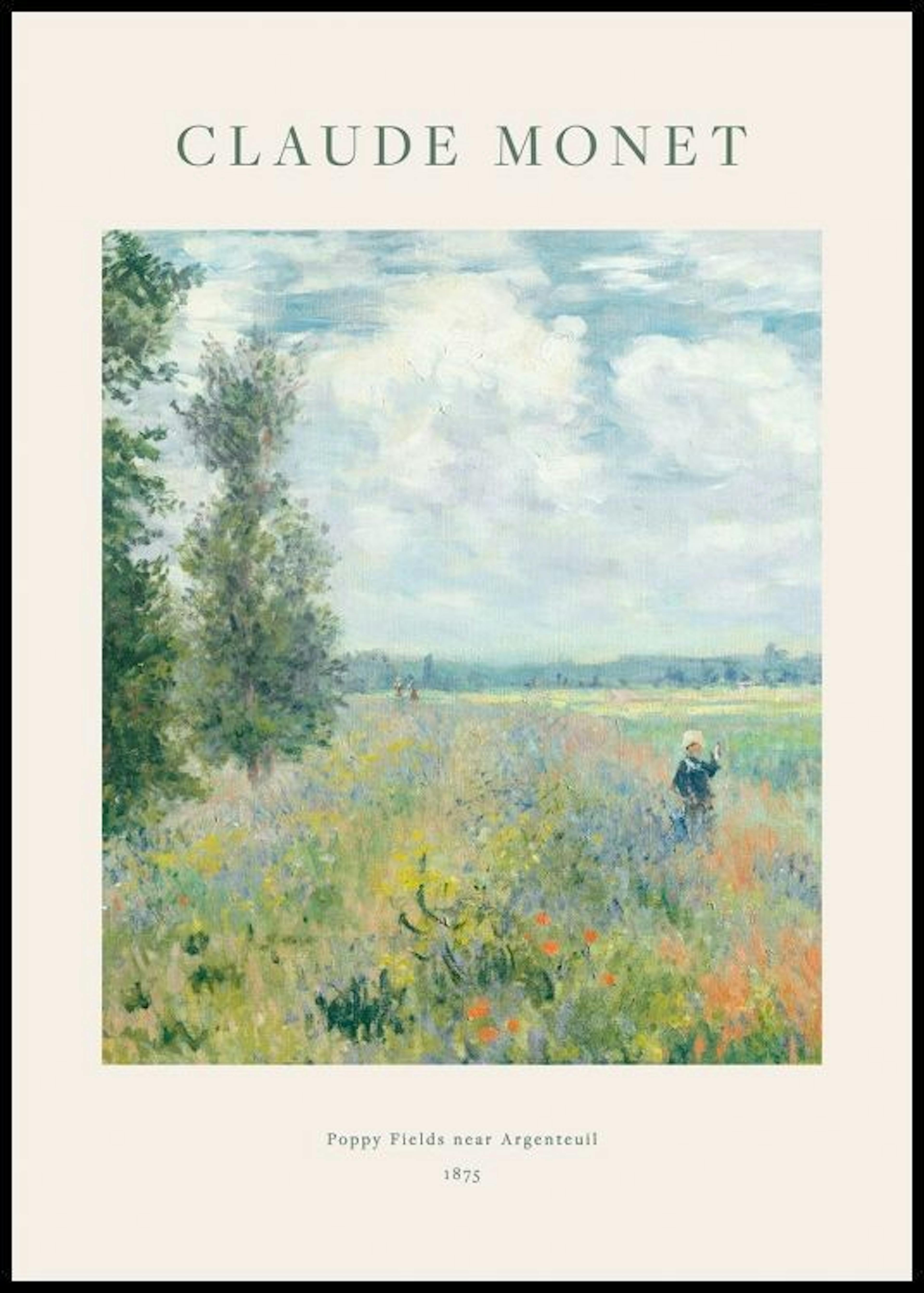 Monet - Klaprozenvelden bij Argenteuil Poster 0