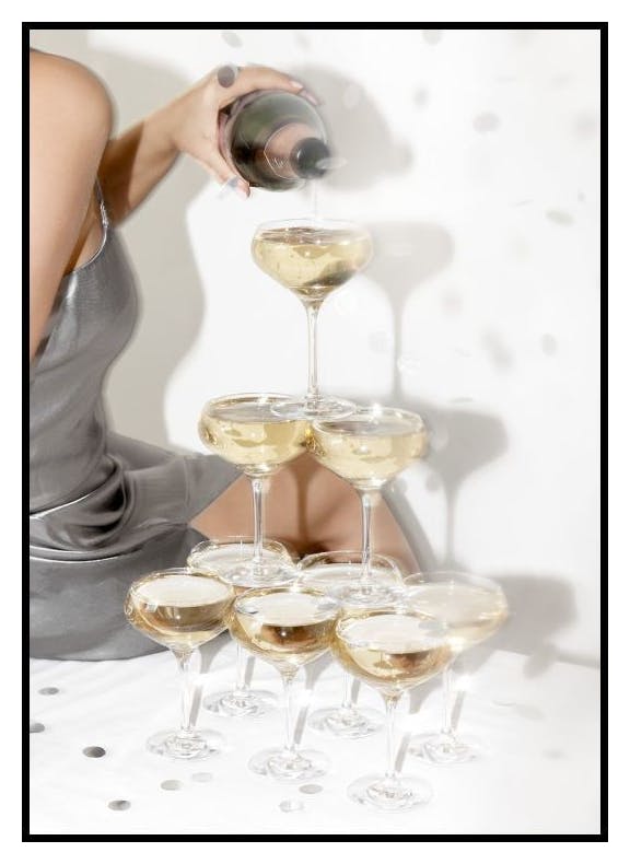 Champagnerturm Gießen Poster (30x40 cm) - Poster Store
