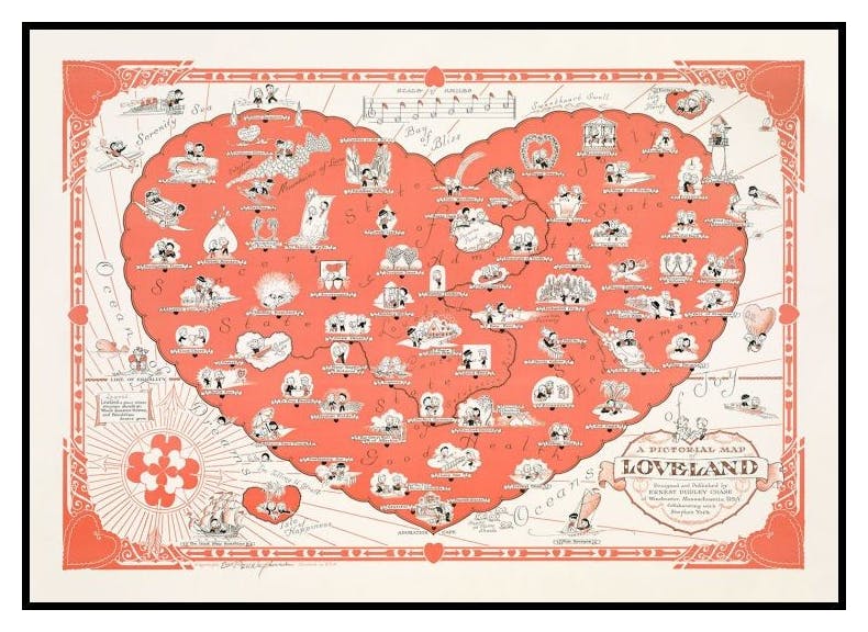 Loveland Kaart Poster (50x70 cm) - Poster Store