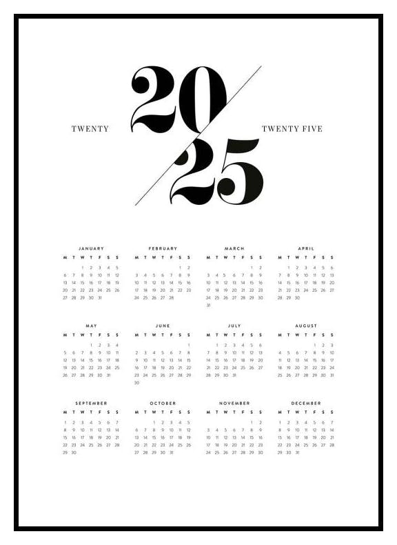 Kalender 2025 Poster (50x70 cm) - Poster Store