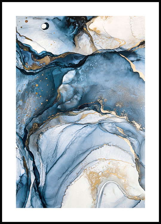 Abstract Blue Watercolour No2 Poster - Abstract art