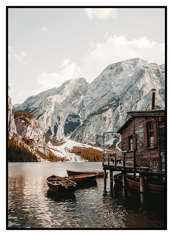 Braies Boathouse Poster (30x40 cm) - Poster Store