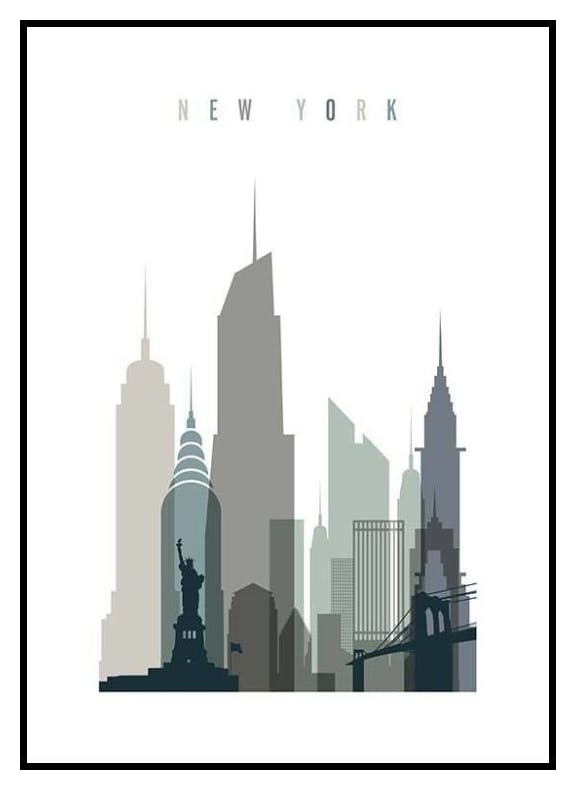 Vicky - New York Skyline Poster (50x70 cm) - Poster Store
