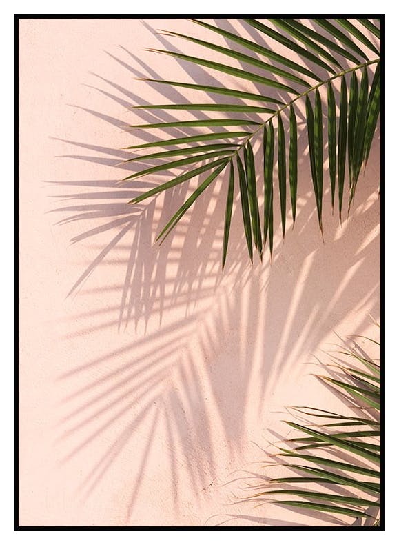 Plakat Różowa Ściana Palmy (30x40 cm) - Poster Store
