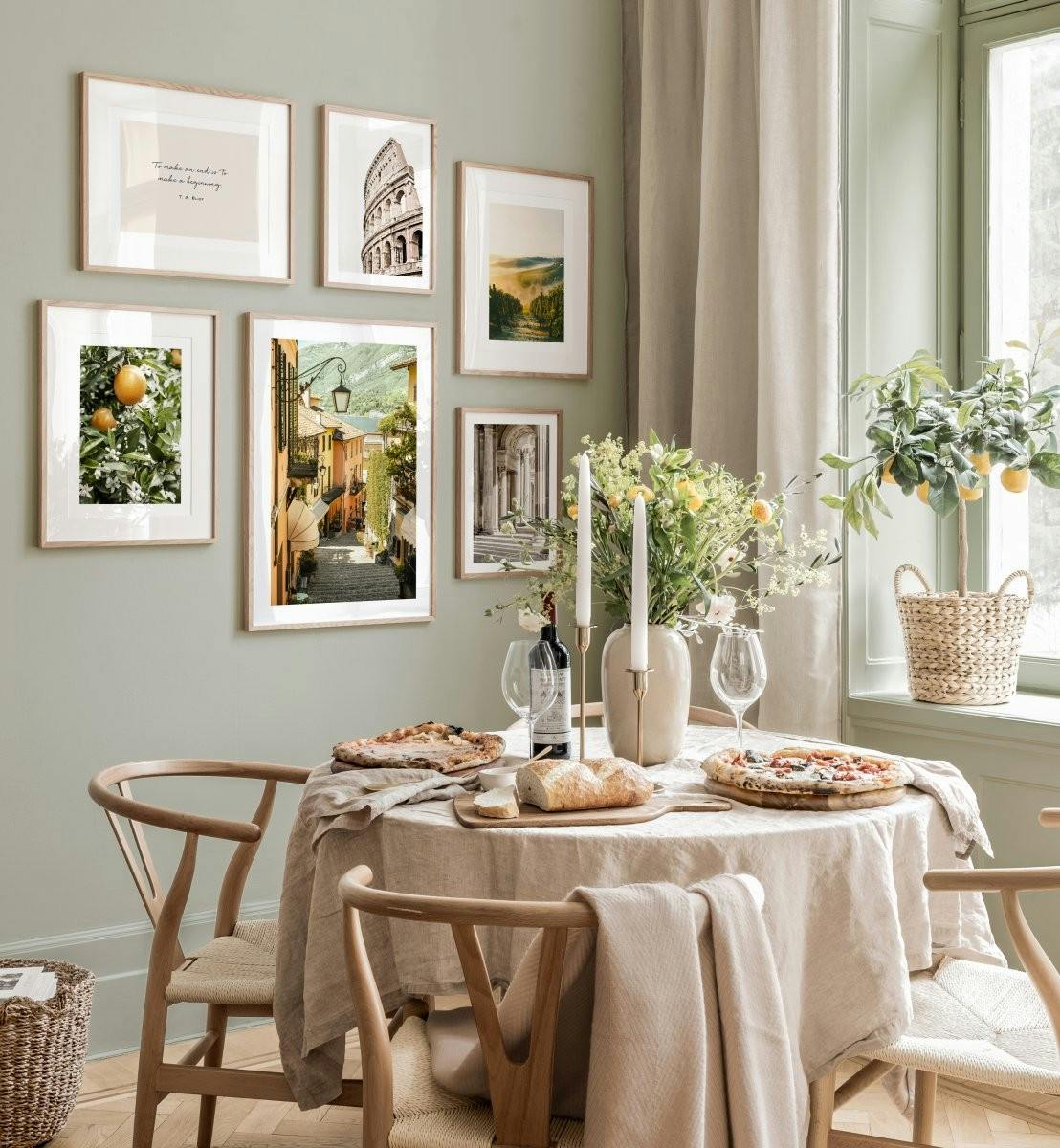 Medelhavs tavelvägg matsal Italien ekramar (ONE SIZE) - Poster Store