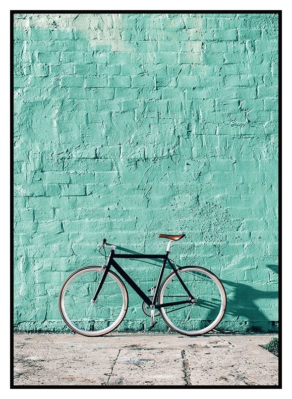 Mint Wall Bike Poster (40x50 cm) - Poster Store