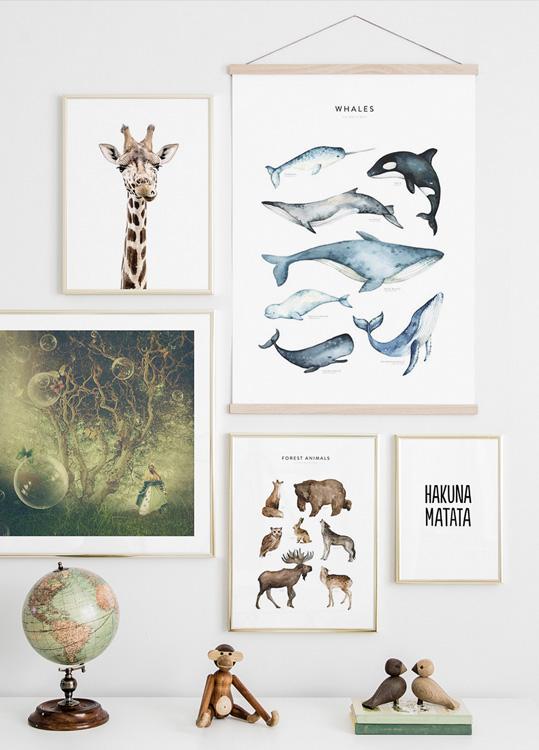 Forest Animals Poster - Waldtiere Poster Kinderzimmer