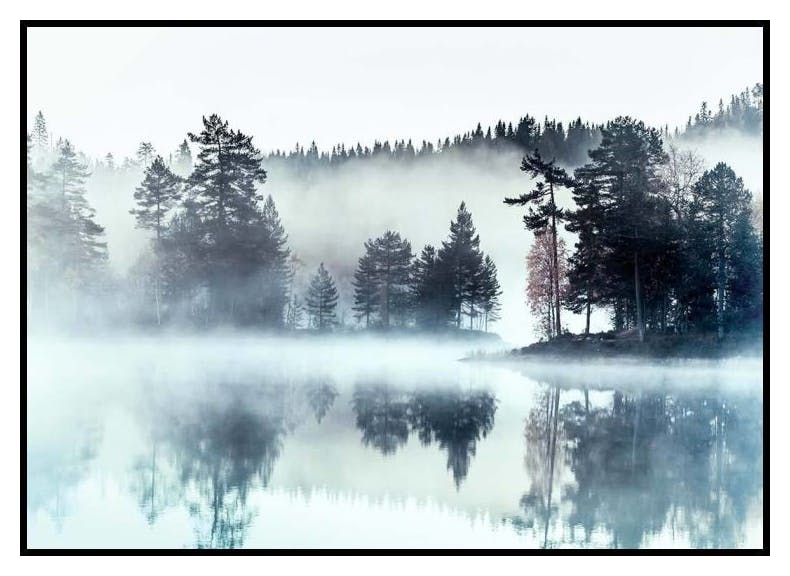 Prints Foggy Lake Poster (30x40 cm) - Poster Store