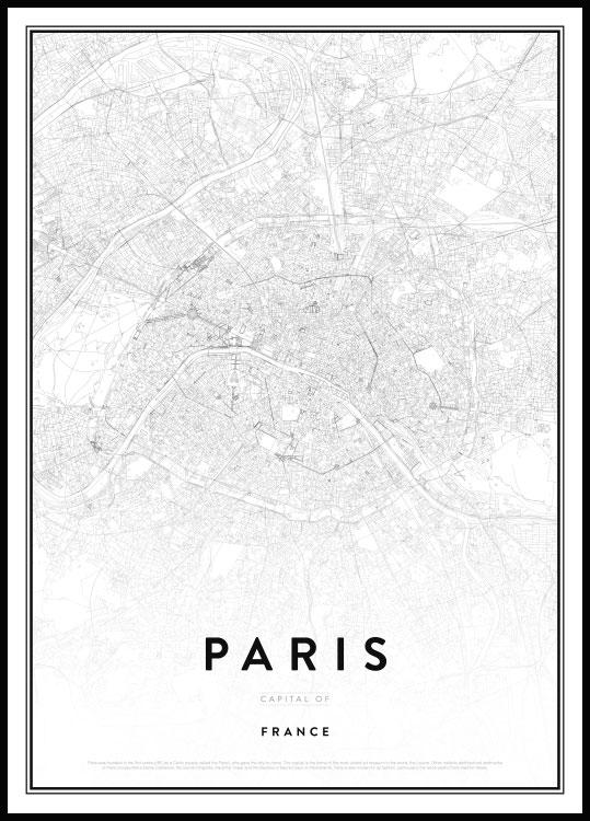 フランス・パリの地図 海外アート・デザインポスター