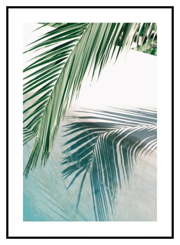 Poolside Palm Leaf Poster (21x30 cm) - Poster Store