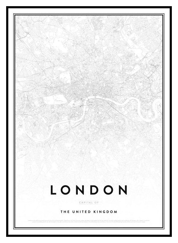Map of London Poster (30x40 cm) - Poster Store