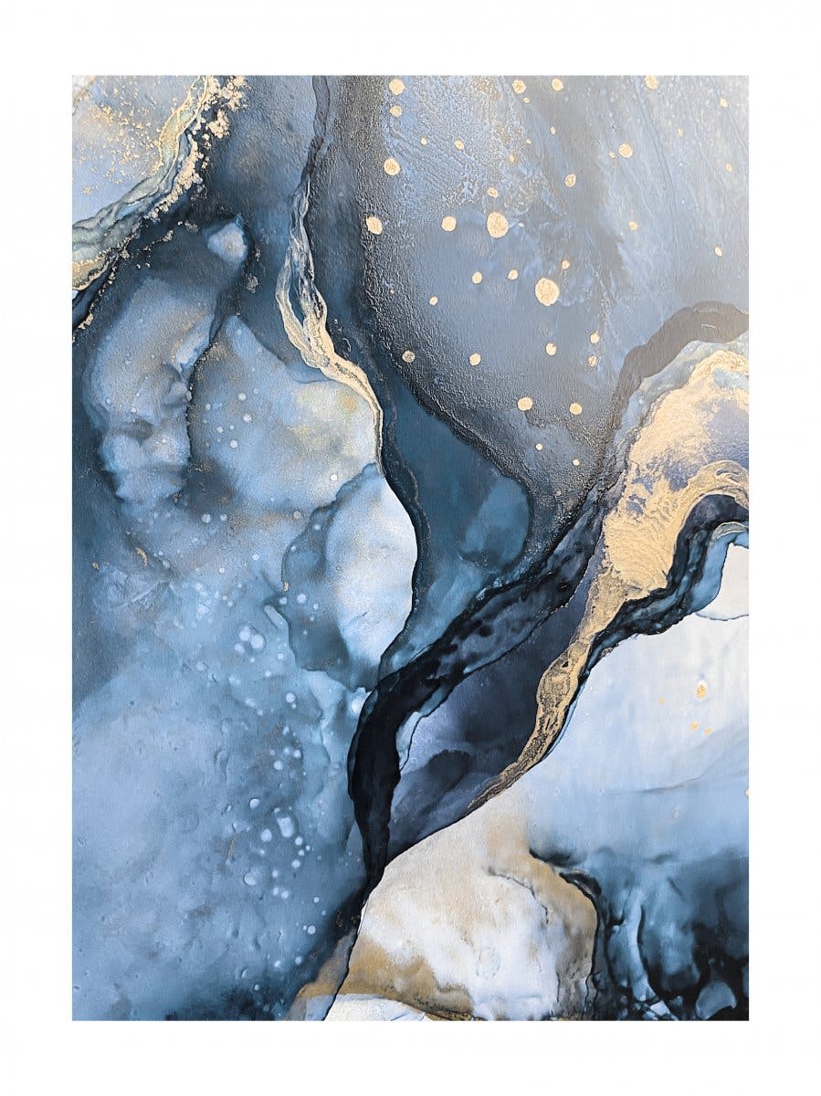 Abstract Blue Watercolour No1 Poster 0