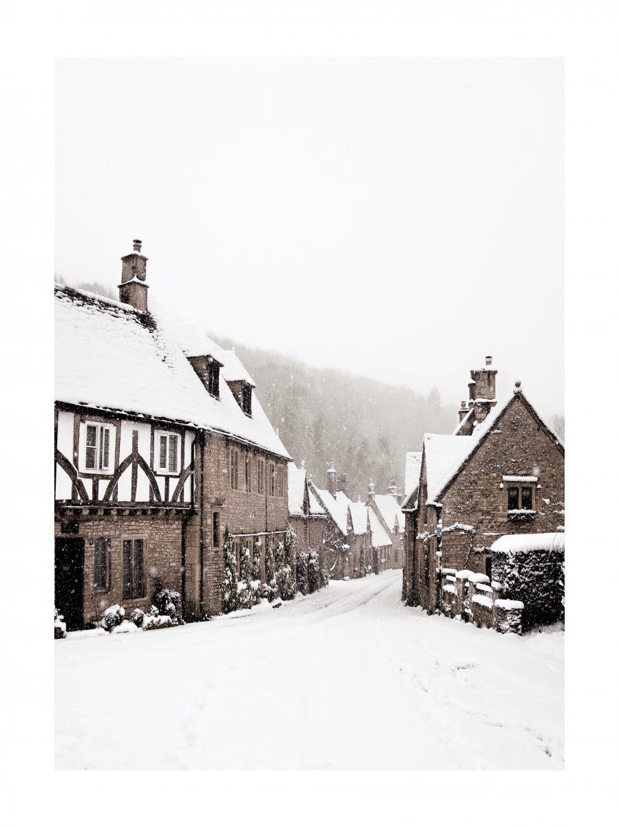 لوحة صورة قرية في الشتاء 0