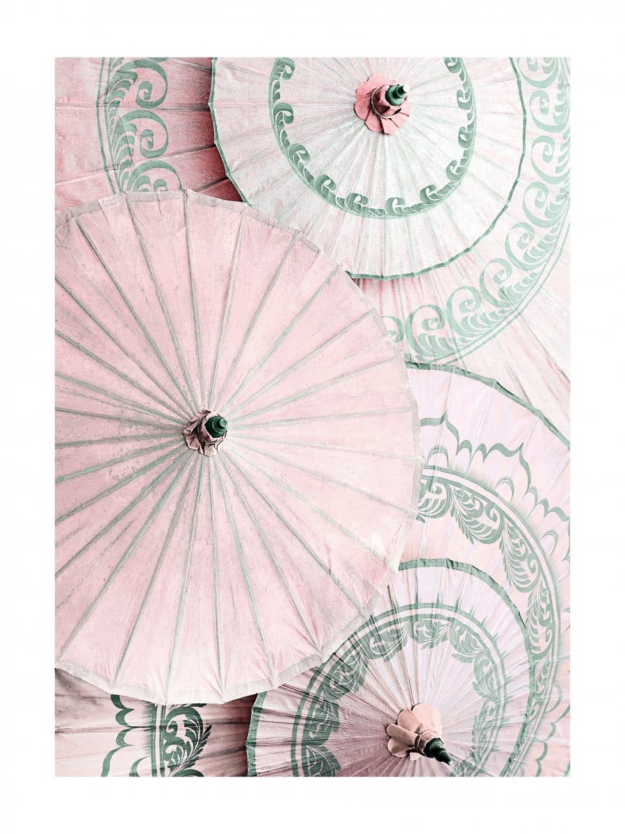 Rózsaszín esernyők poszter 0