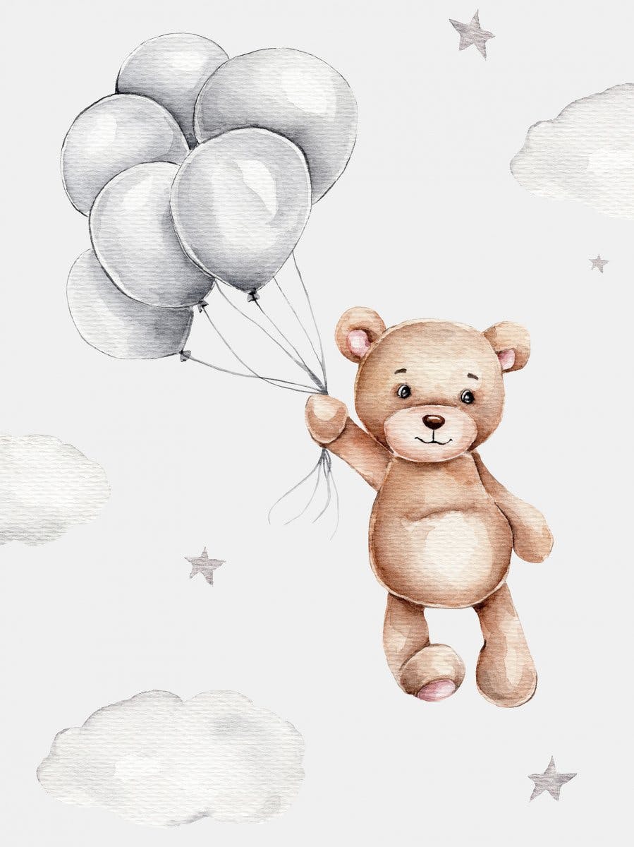 Teddy met Ballonnen Poster 0