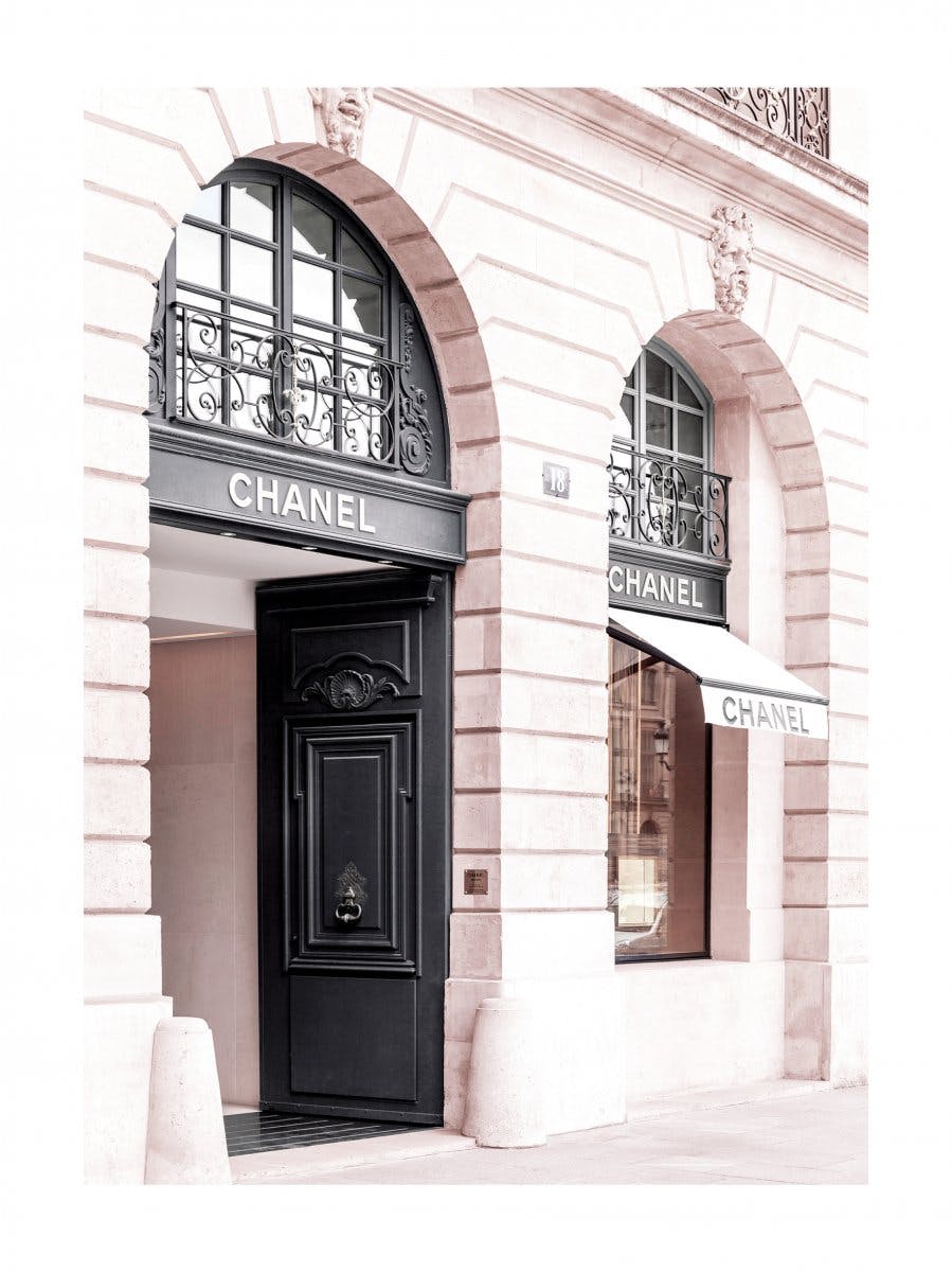 Lyserød Chanel Shop Plakat 0