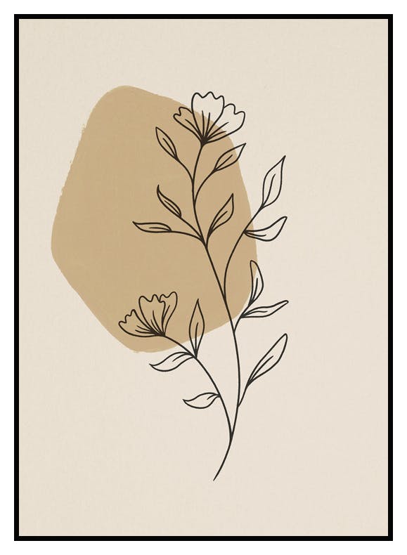 Fleur Ligne Poster (21x30 cm) - Poster Store