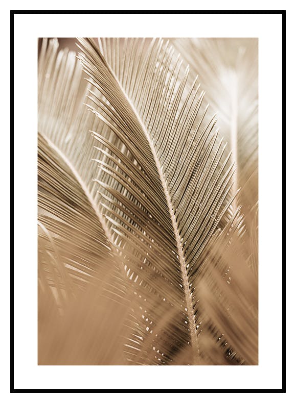 Golden Palm Leaves Poster (21x30 cm) - Poster Store