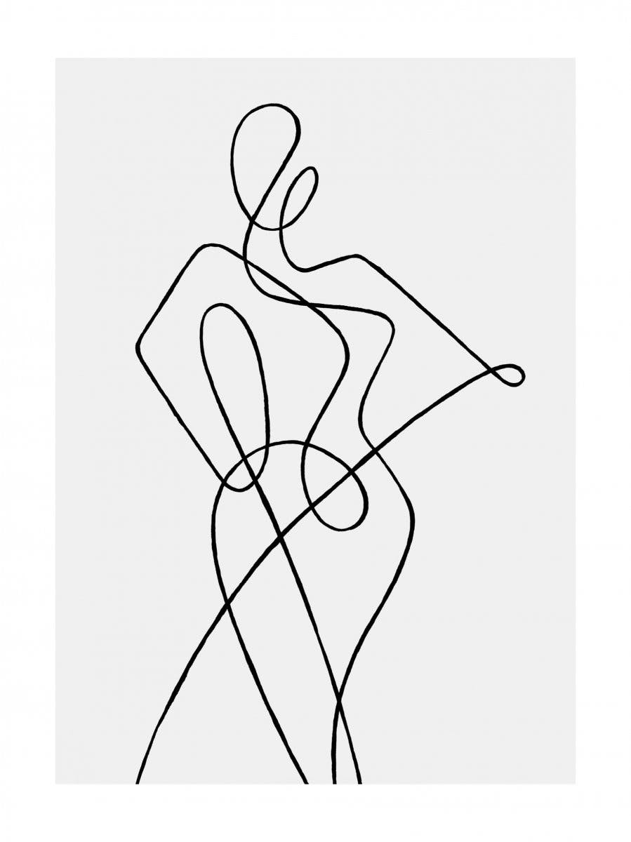 Poster artă din linii figura 2 0