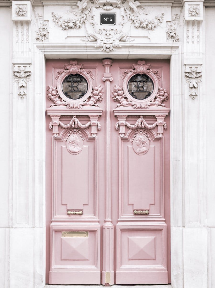 Puerta rosada mármol Póster 0