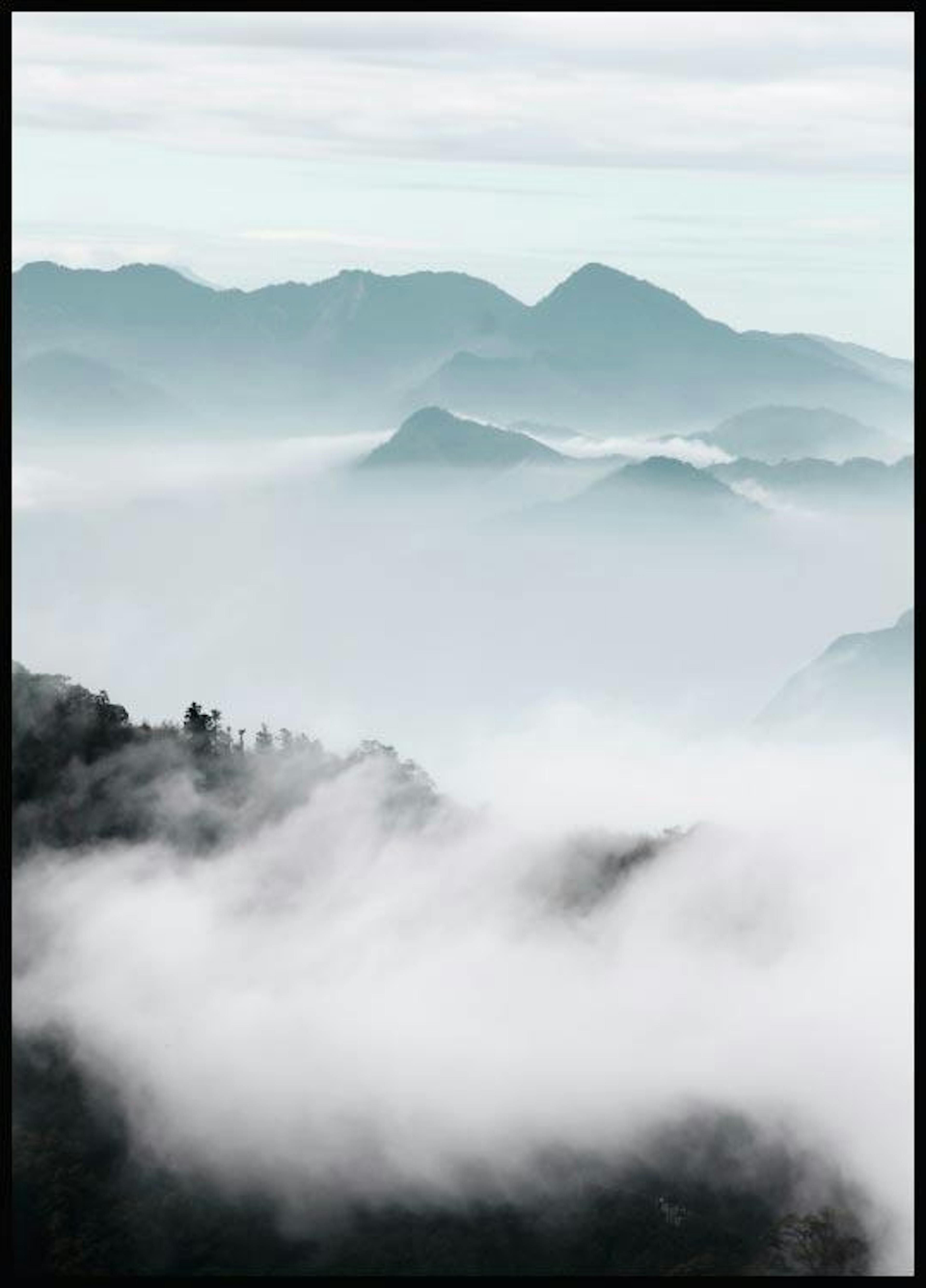 Poster munți cu ceață 0