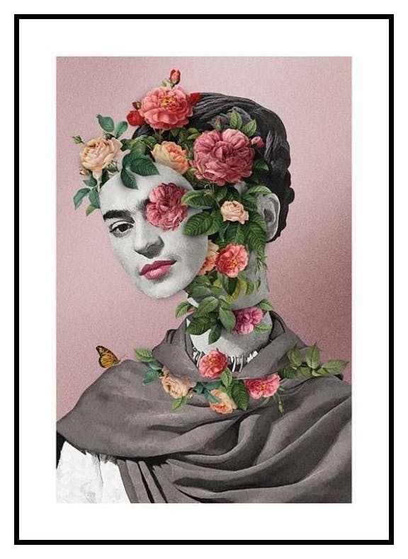 Frida Floral 2 Poster (30x40 cm) - Poster Store