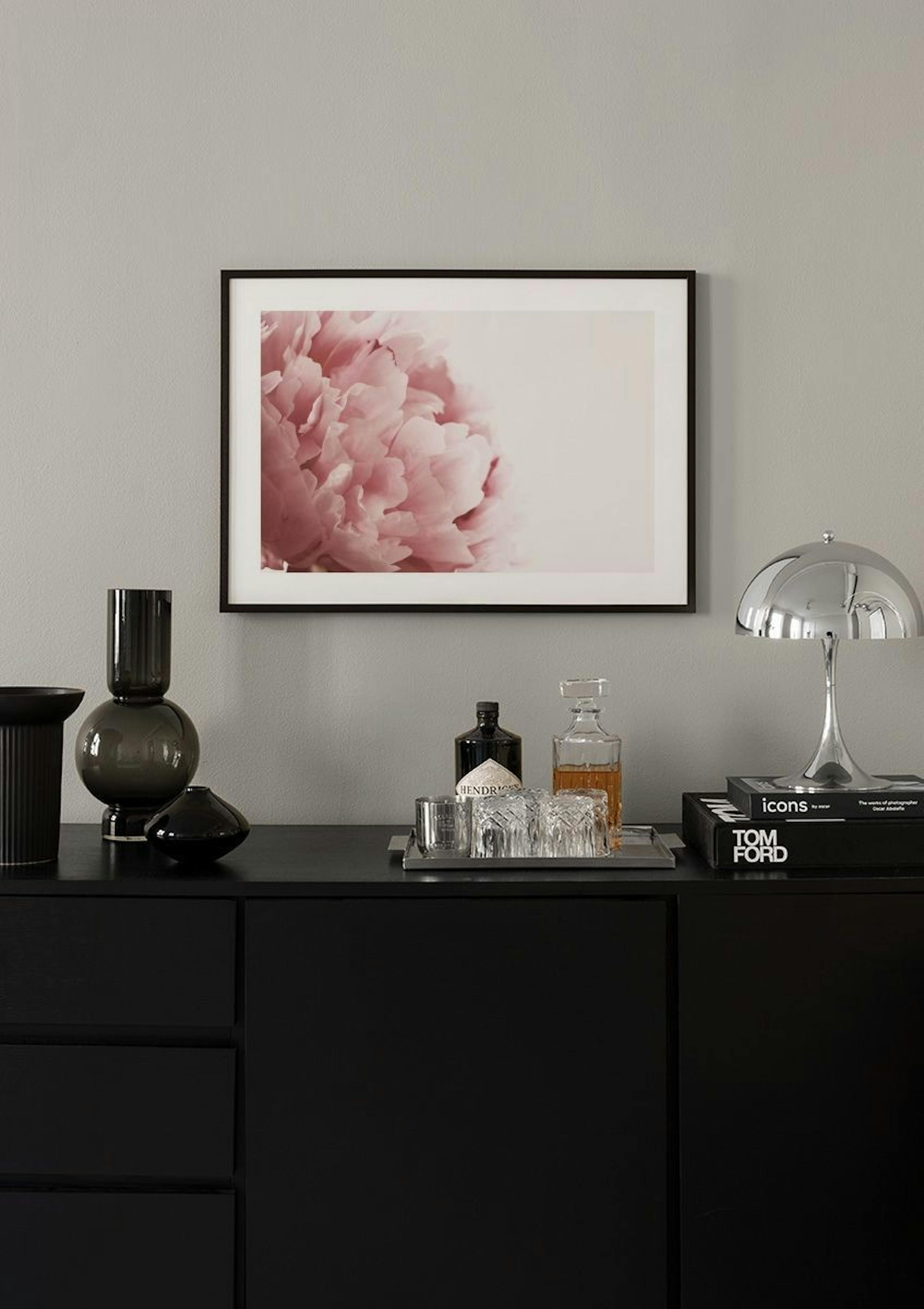 Pink Peony Close Up Poster thumbnail
