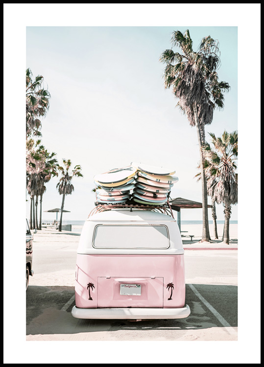 Verbeteren Trots Renaissance California Surf Van Poster - Surf posters