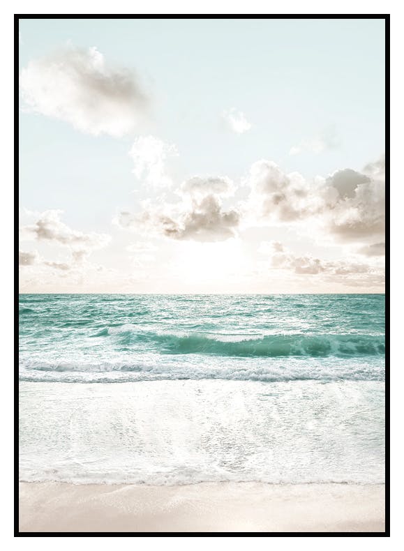 Turkos Strand Poster (50x70 cm) - Poster Store