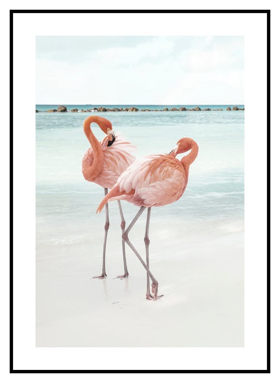 Plakat Flamingo Love (21x30 cm) - Poster Store