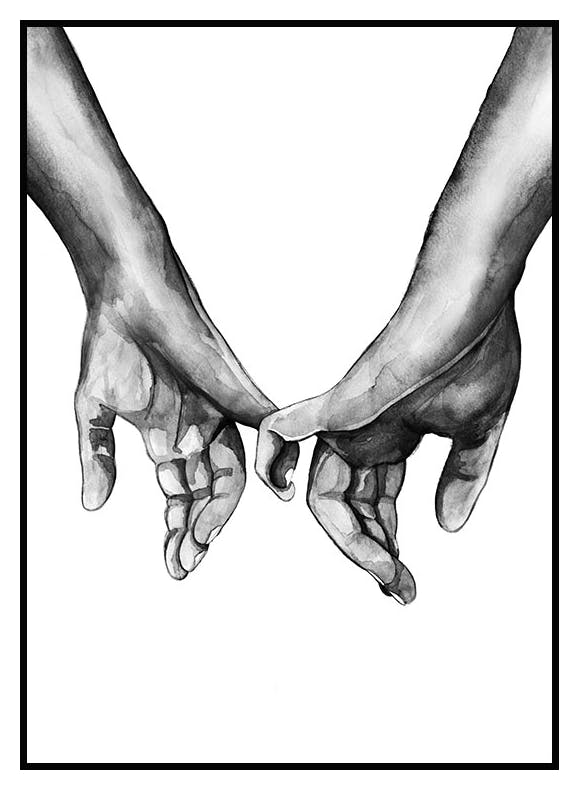 Plakat Watercolour Hands (21x30 cm) - Poster Store