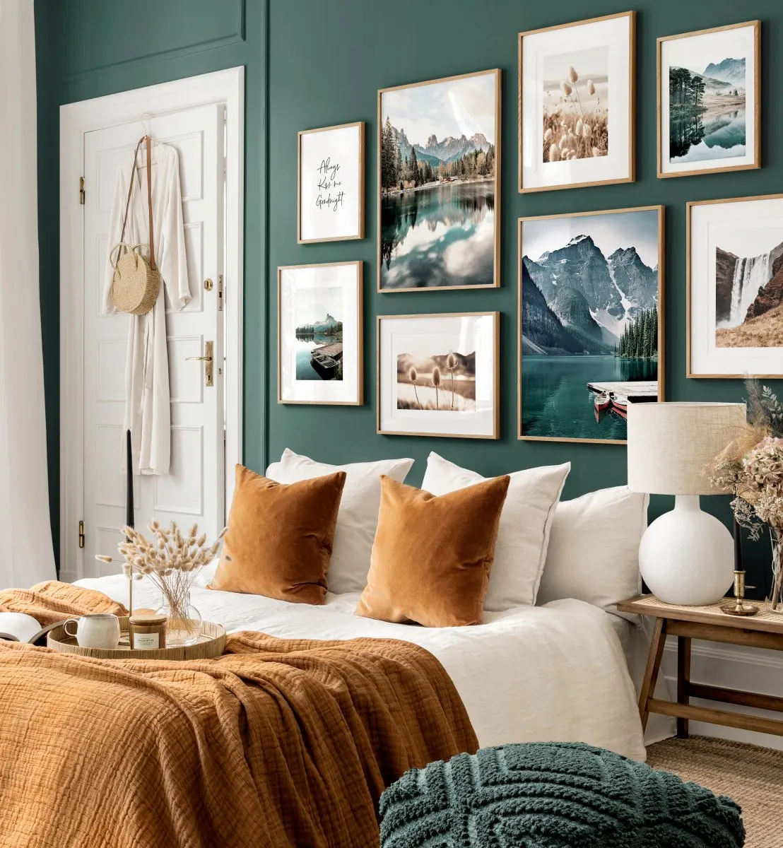 Cozy Bedroom Gallerywall | Nature Inspired Bedroom Wall Art | Poster ...