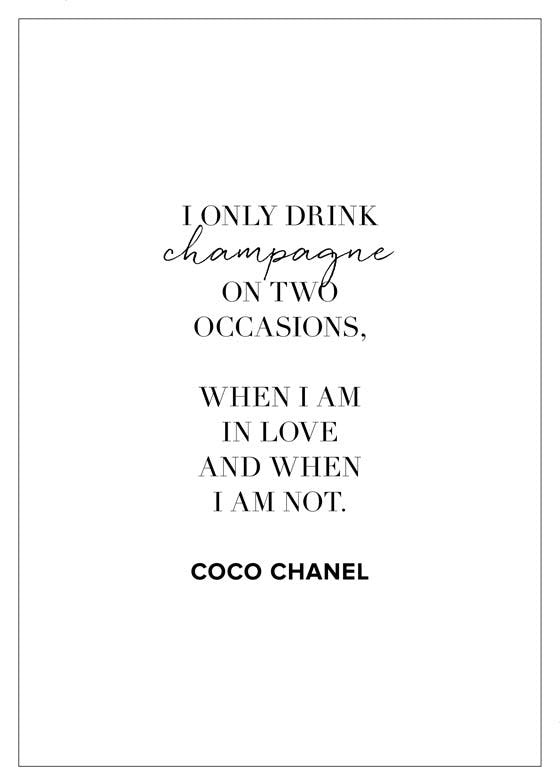 Champagne Coco Chanel Póster 0