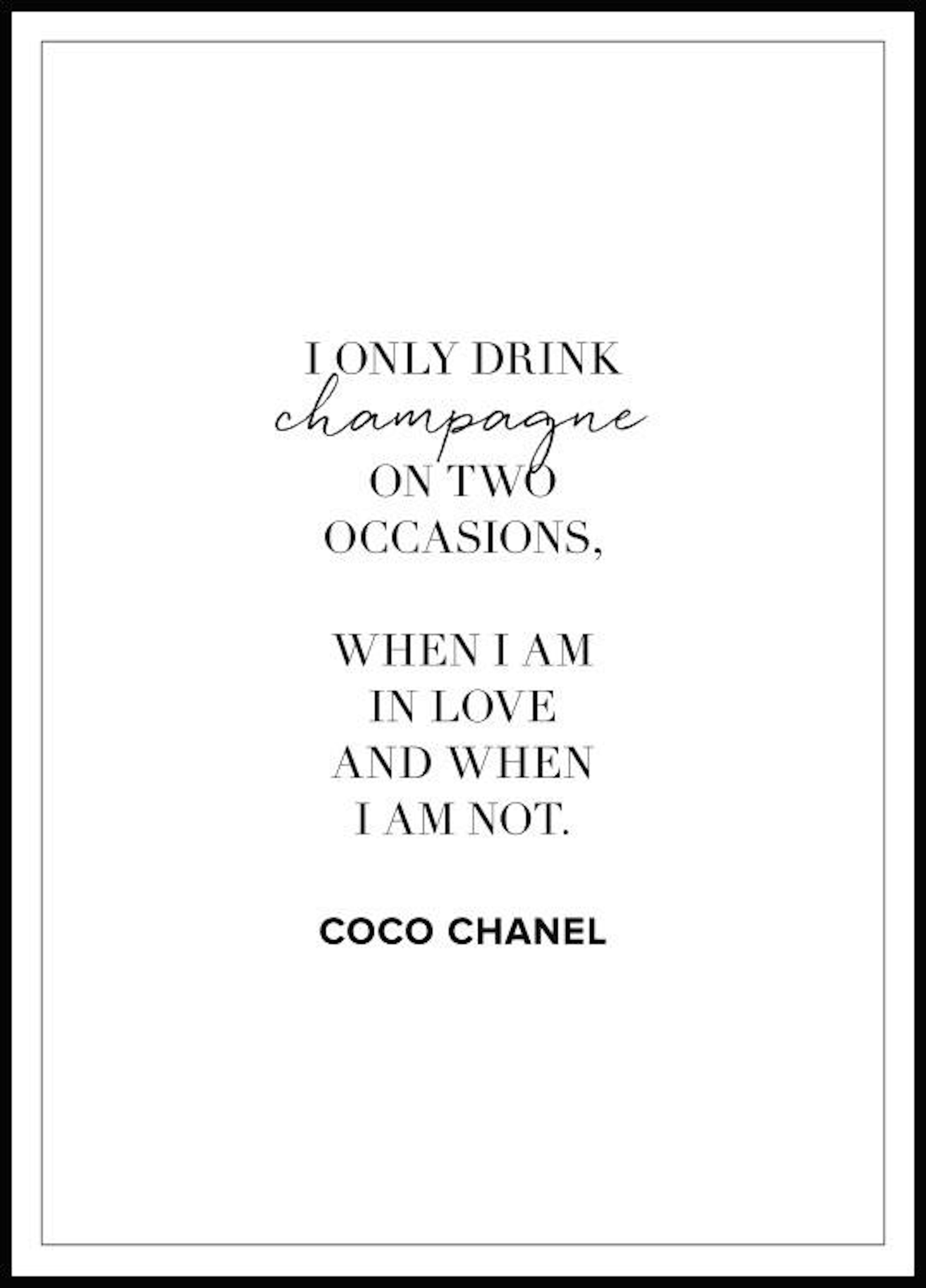 Champagne Coco Chanel Poster 0