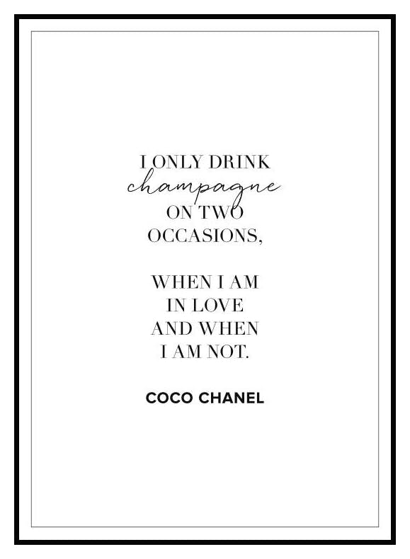 Champagne Coco Chanel Póster (30x40 cm) - Poster Store