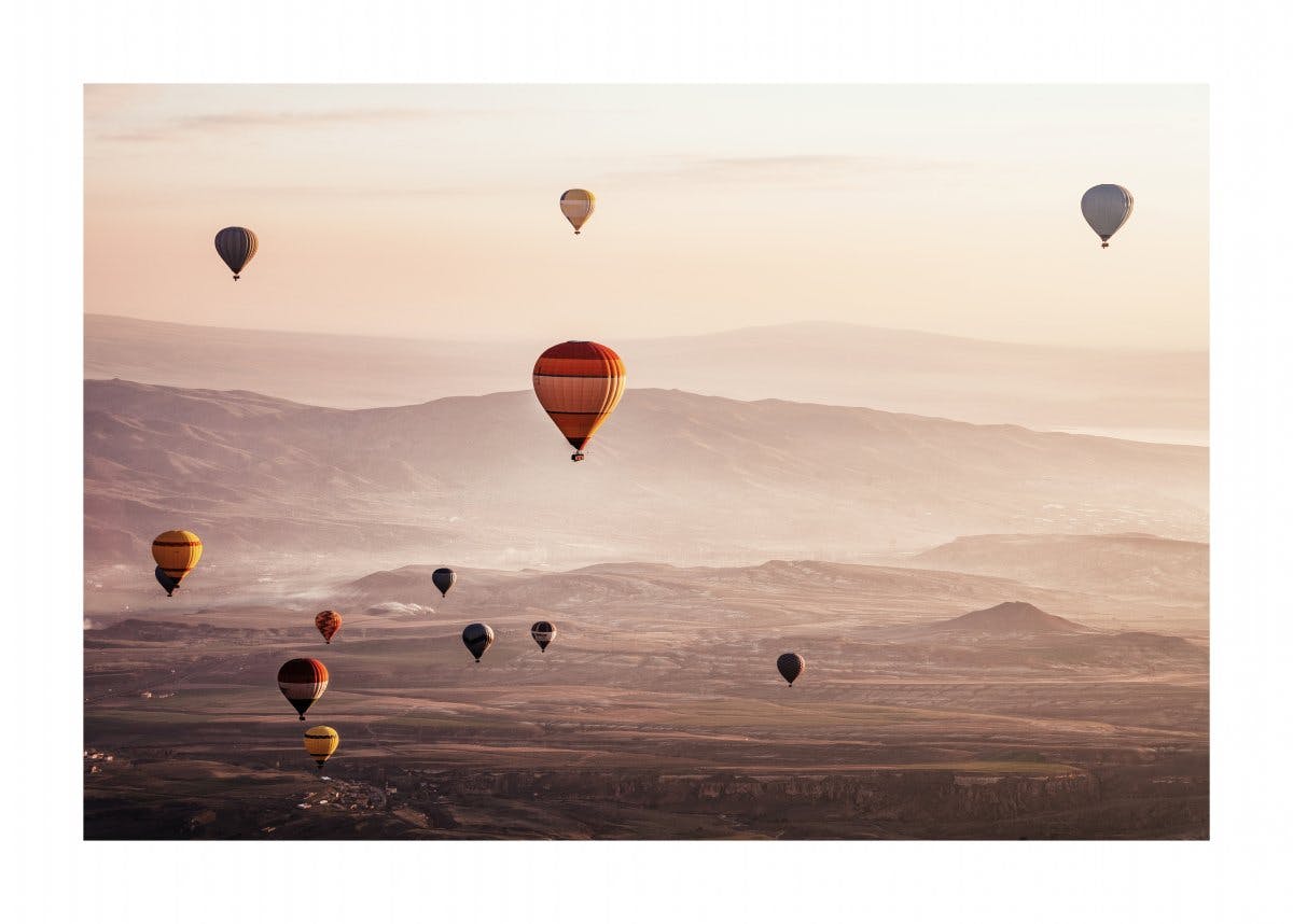 Hot Air Balloons at Sunrise Poster 0