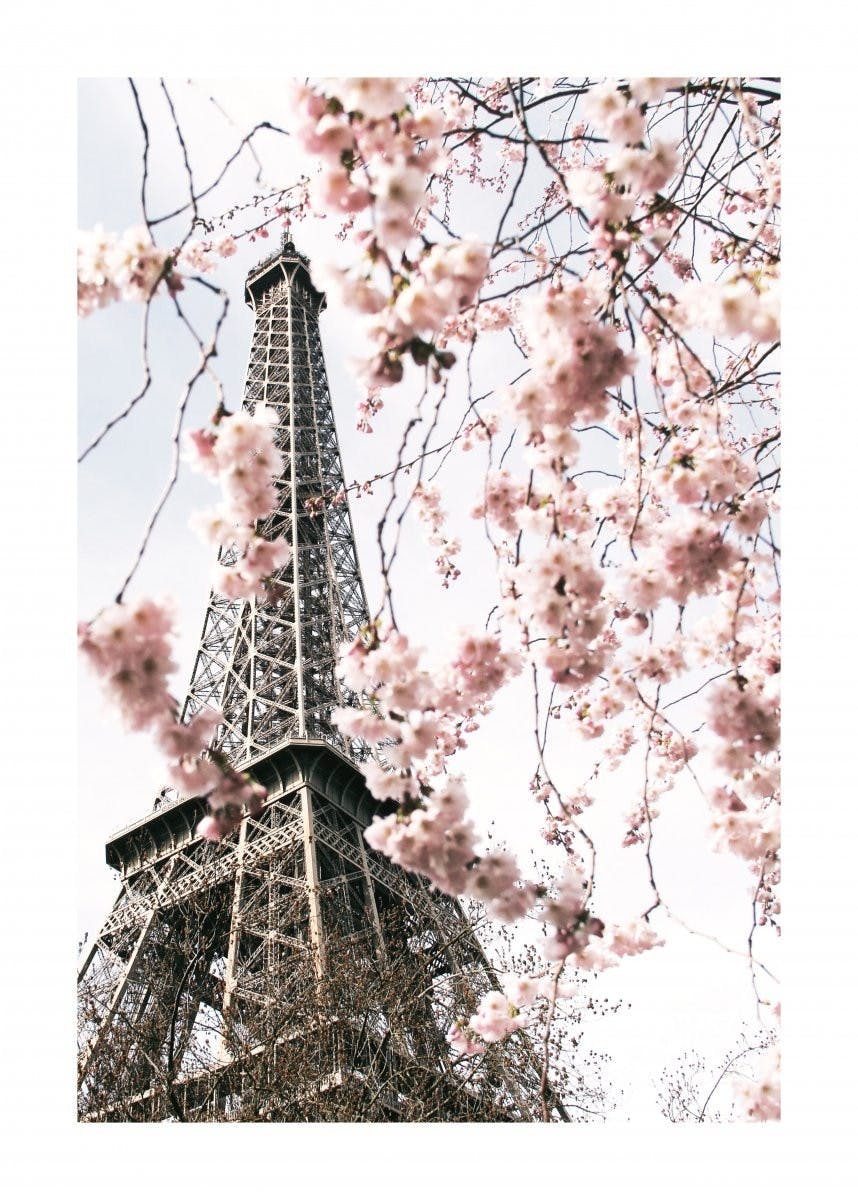 لوحة صورة زهور برج ايفل 0