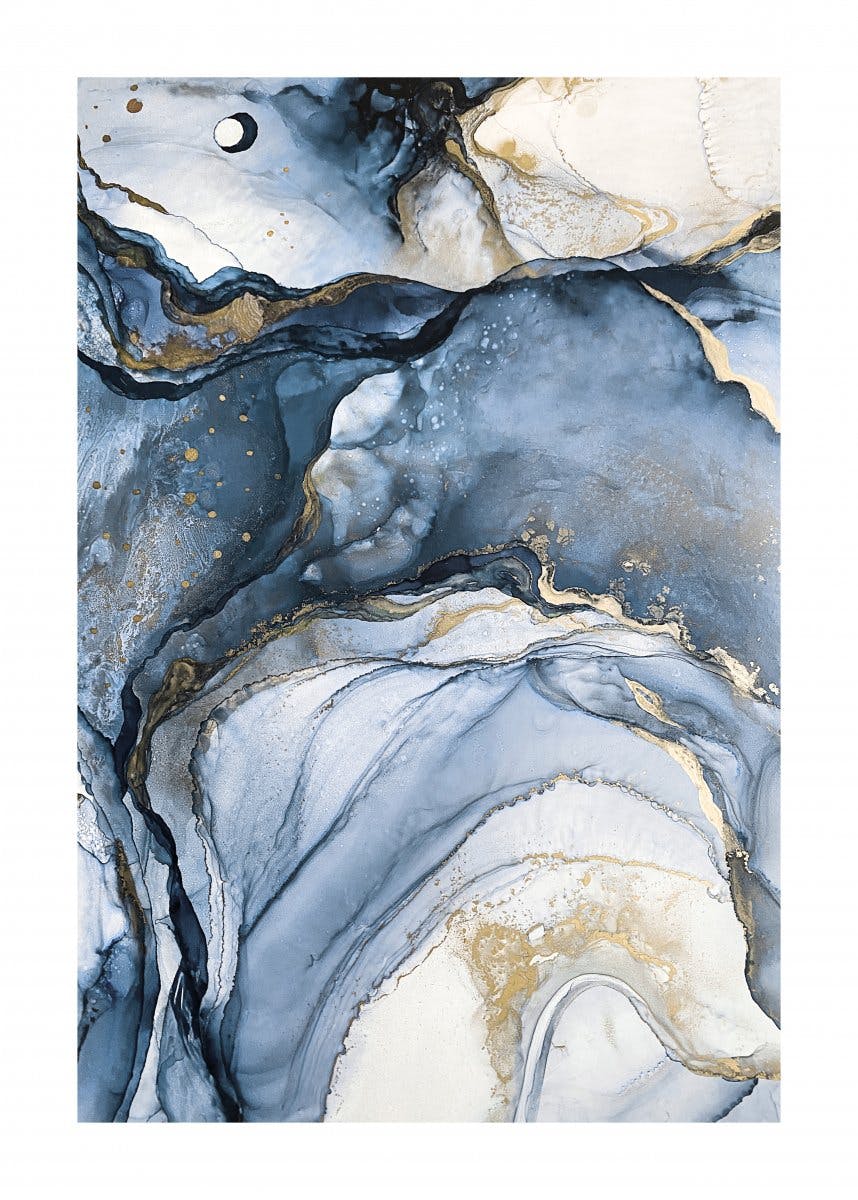 Aquarelle bleue abstraite No2 Poster 0