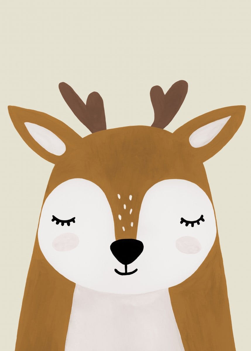귀여운 사슴 일러스트 포스터 0