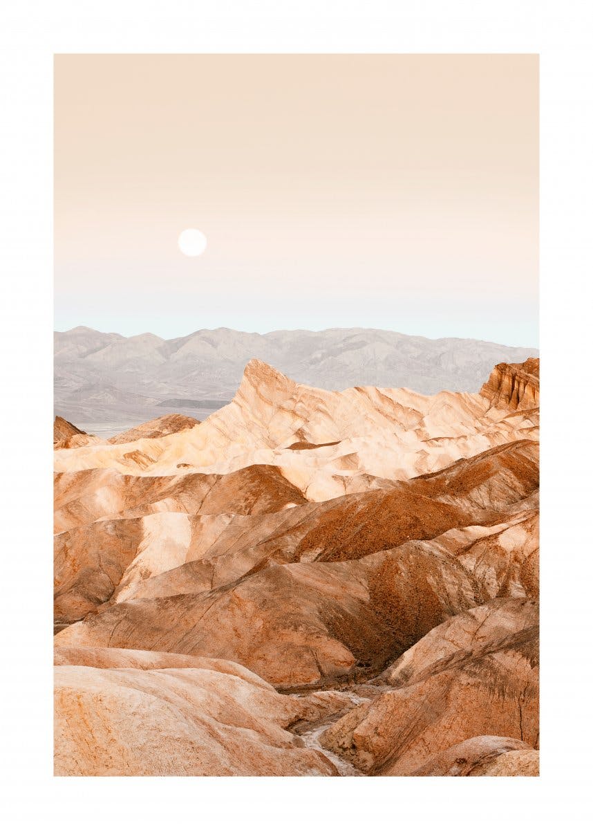 Woestijn maan poster 0