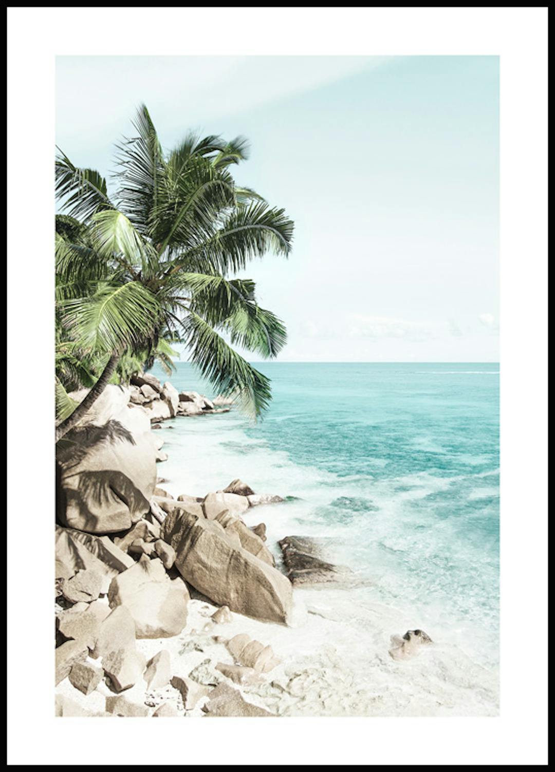 Caribbean Palm Tree Poster Palm Tree Poster of Tropical Beach