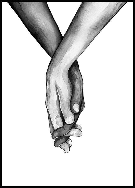 Holding Hands poster - illustration posters love