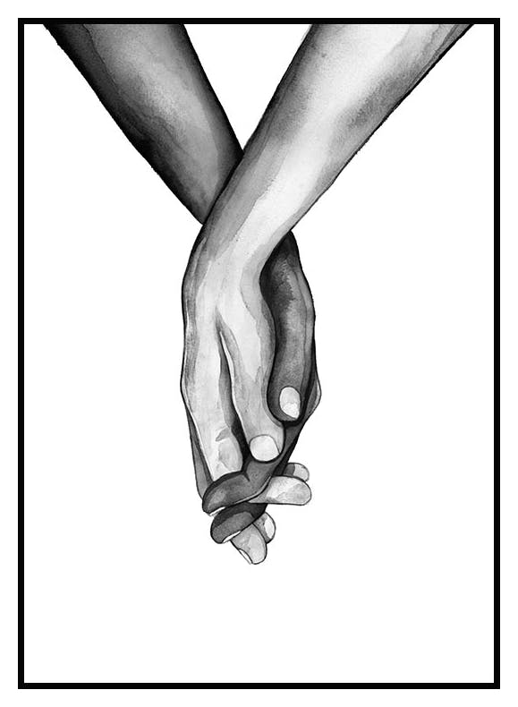 Holding Hands Plakat (21x30 cm) - Poster Store