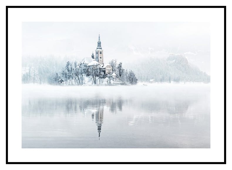 Winter am Bleder See Poster (21x30 cm) - Poster Store