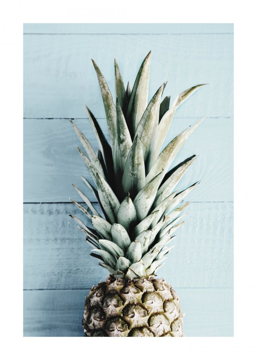 Blue Wall Pineapple Poster 0