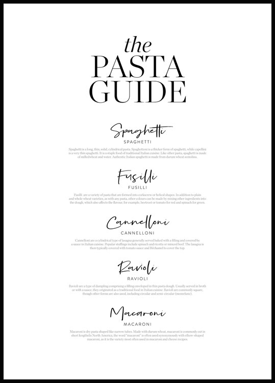 Pasta Guide Poster